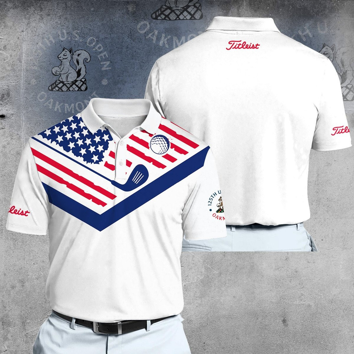White Golf Flag 125th US Open Men Polo Shirt Golf Gifts For Men