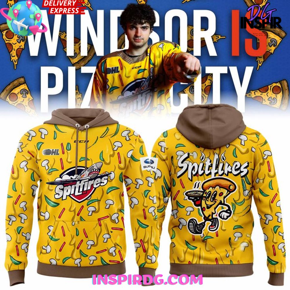 Windsor Spitfires Pizza City 2025 Hoodie