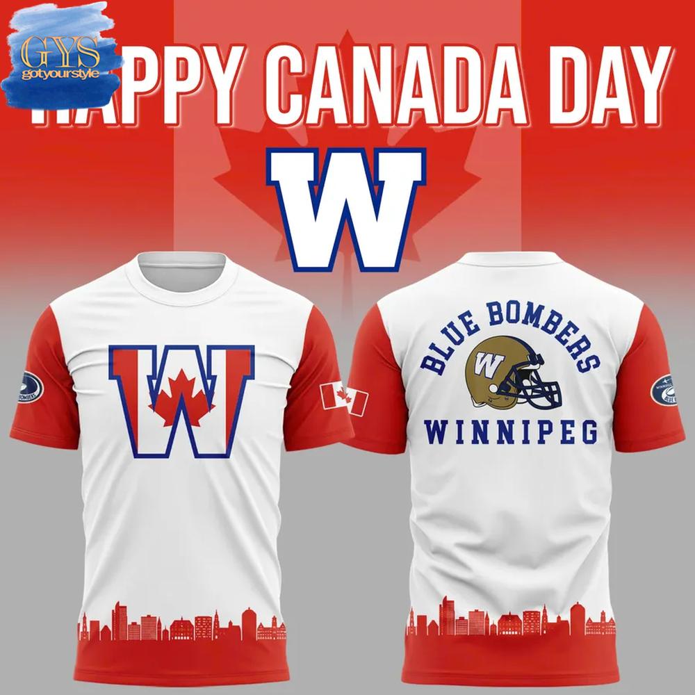 Winnipeg Blue Bombers 2025 Canada Day Limited Edition T-Shirt Premium Merchandises