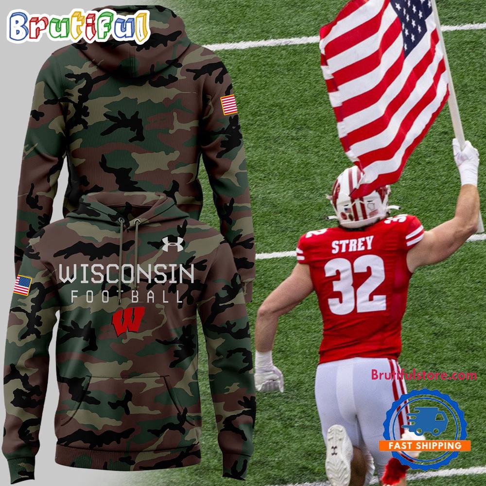 Wisconsin Badgers Football 2024 Military Appreciation Hoodie
