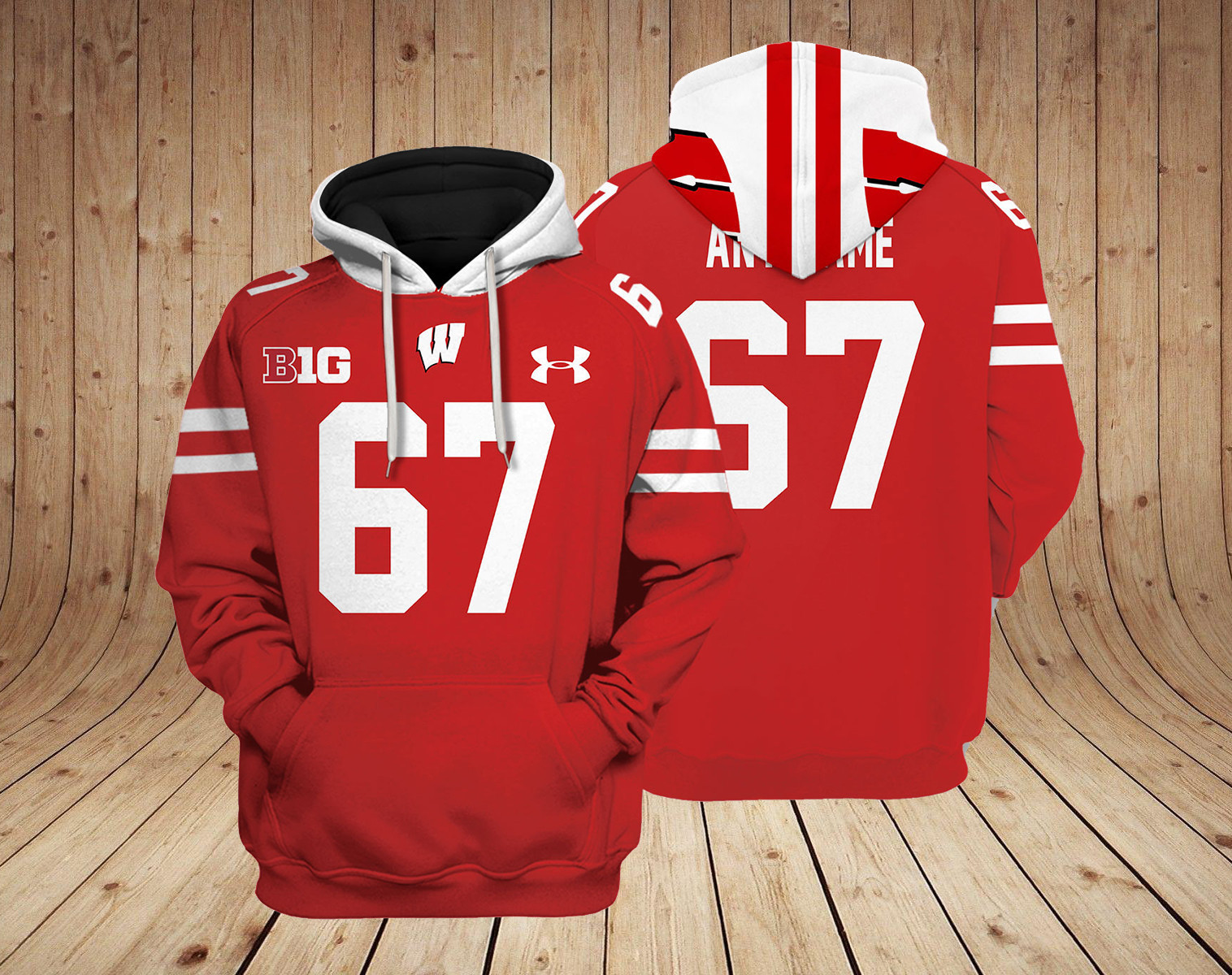 Wisconsin Badgers NCAA Custom 3D Hoodie PT19122