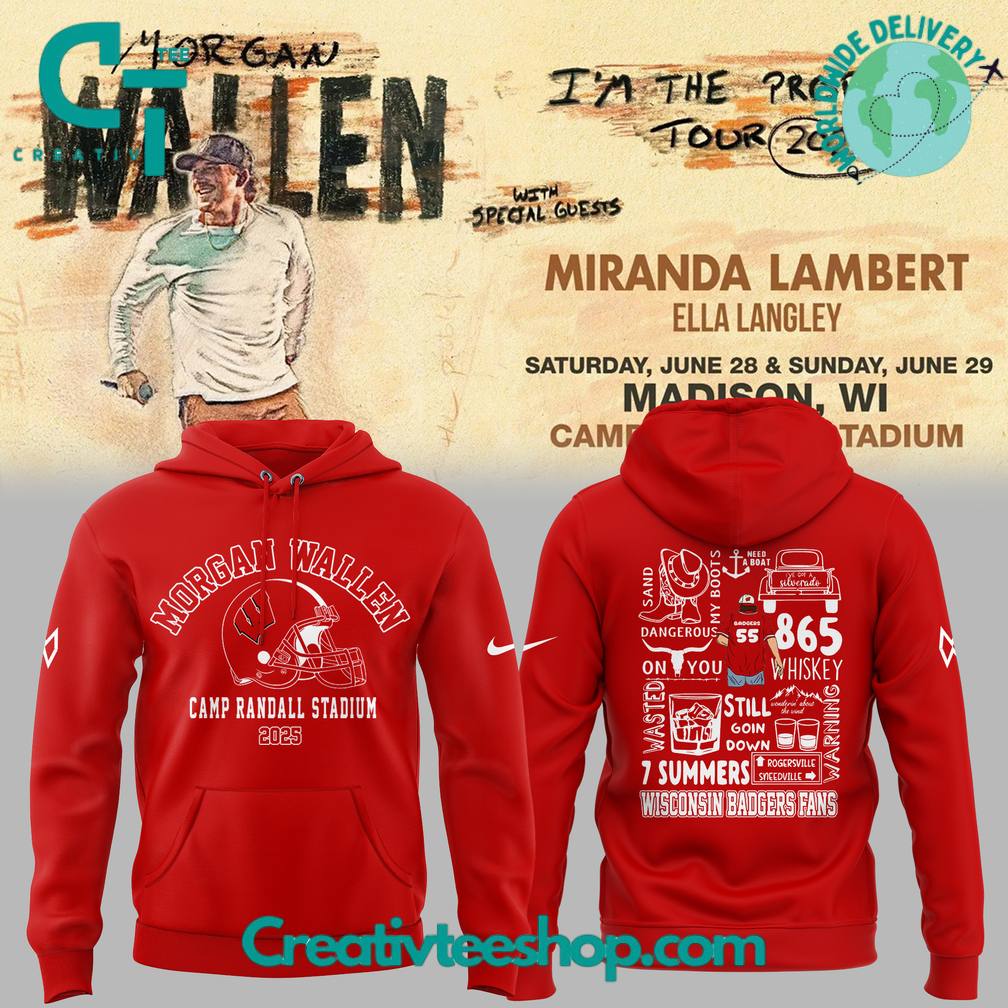 Wisconsin Badgers x Morgan Wallen â€œIm the Problem Tourâ€ 2025 Special Hoodie
