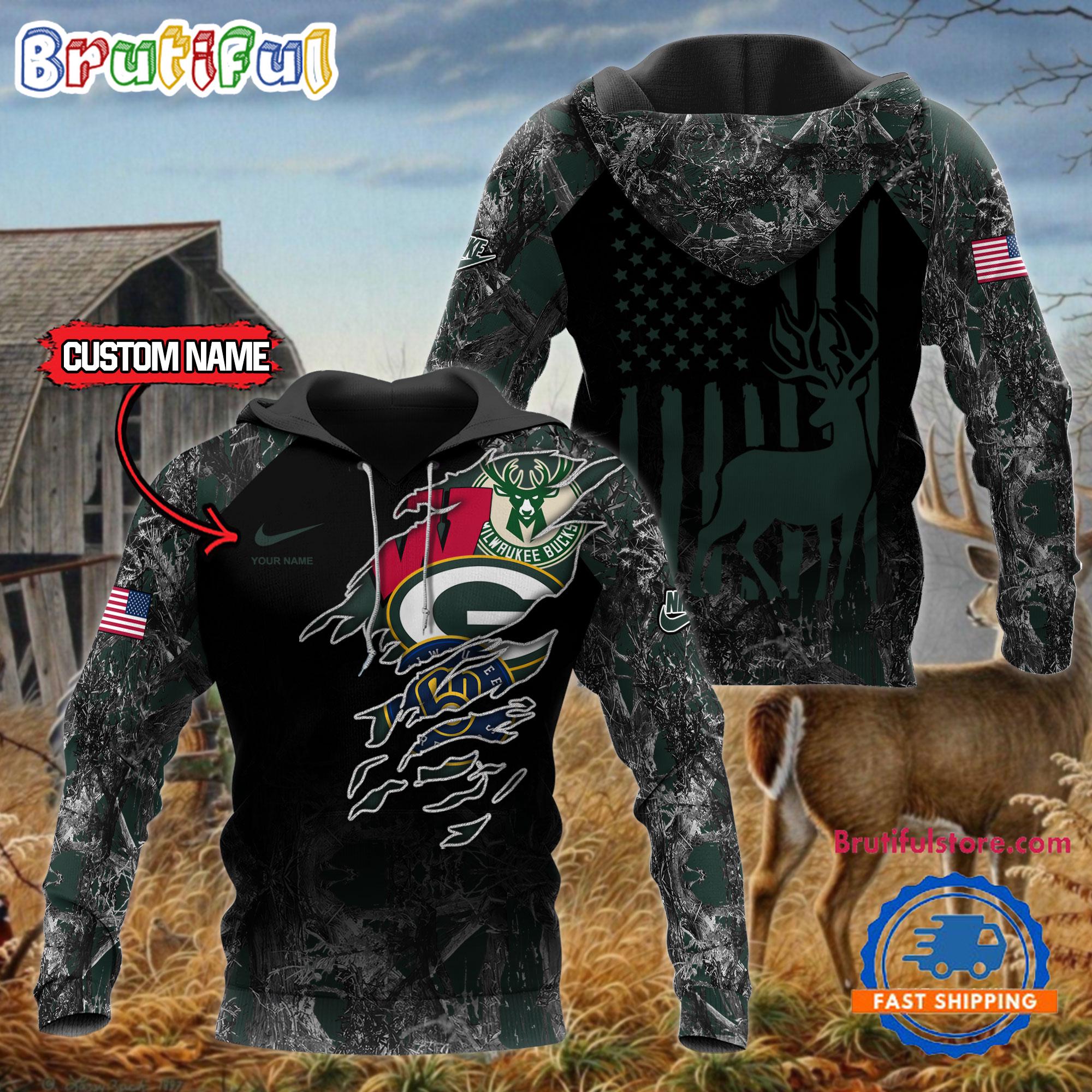 Wisconsin Sports Hunting Style Limited Hoodie Shirt Wisconsin Sports Hunting 3D Shirt
