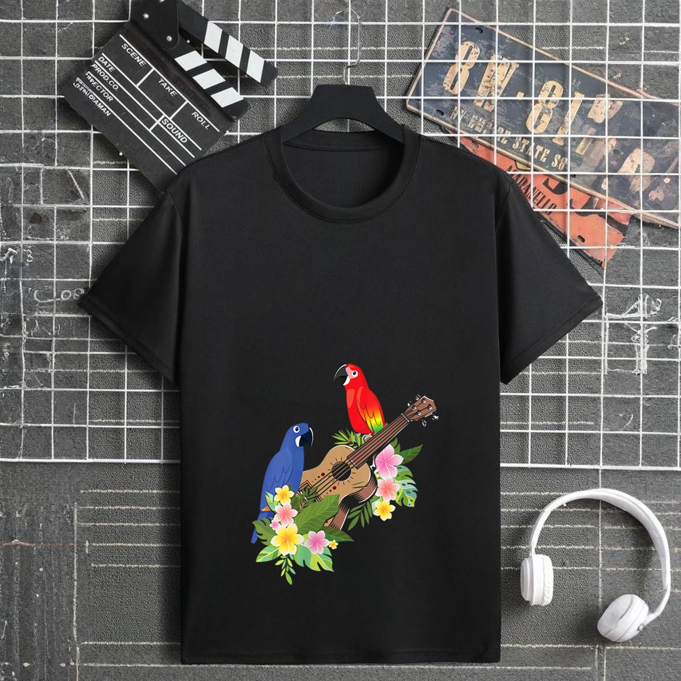 Womens Hawaii Parrot Uke Ukulele T-Shirt