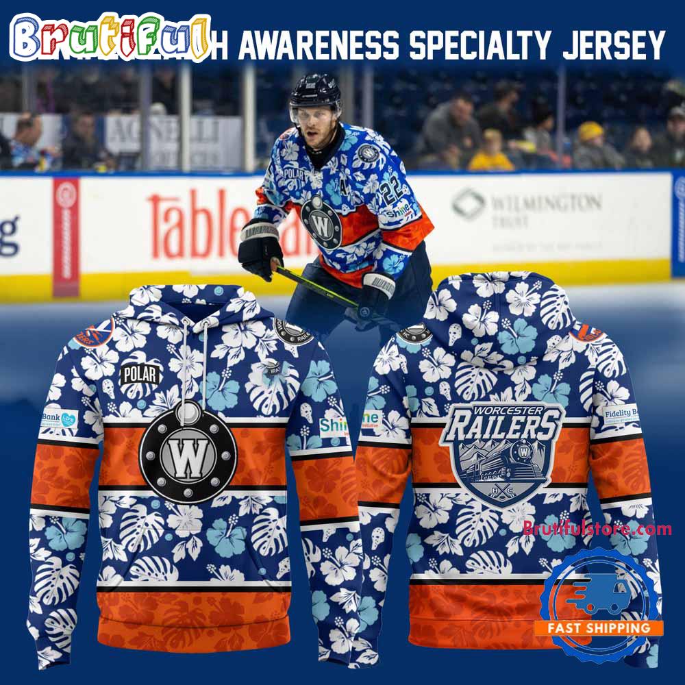 Worcester Railers Mental Health Awareness Specialty Hoodie Shirt