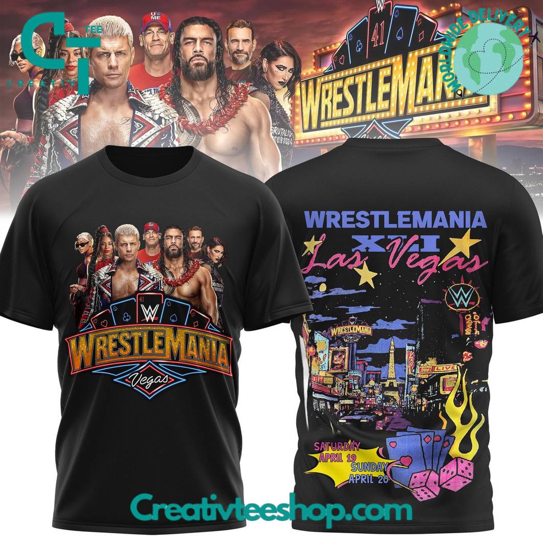 WrestleMania 41 Las Vegas Black Tee