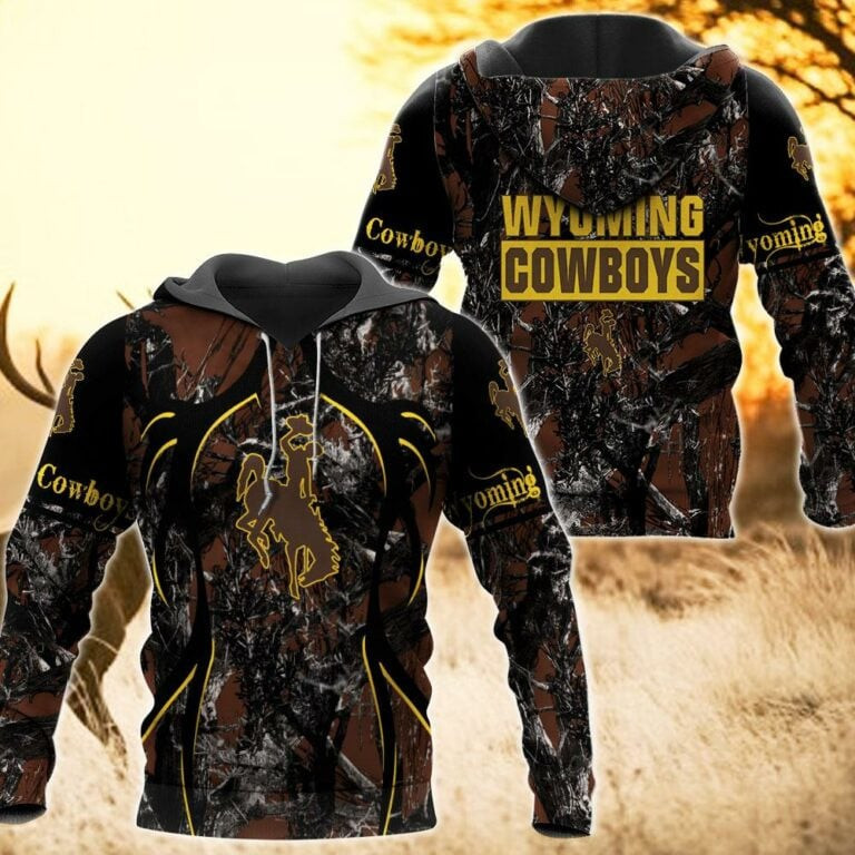 Wyoming Cowboys Camo Hunting 3D printed Sweatshirt Hoodie Zipped Hoodie