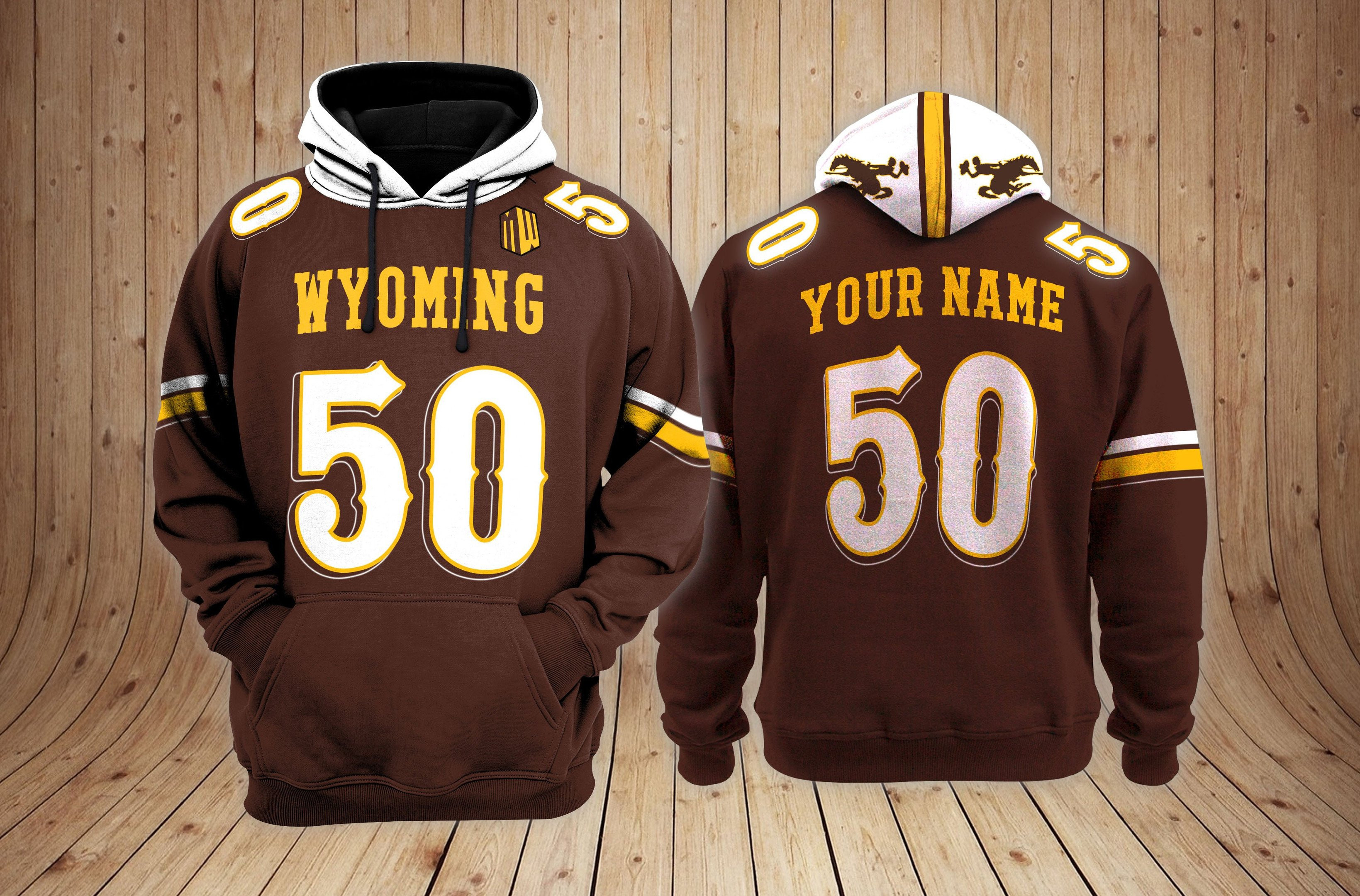 Wyoming Cowboys Football Custom 3D printed Sweatshirt Hoodie Zipped Hoodie