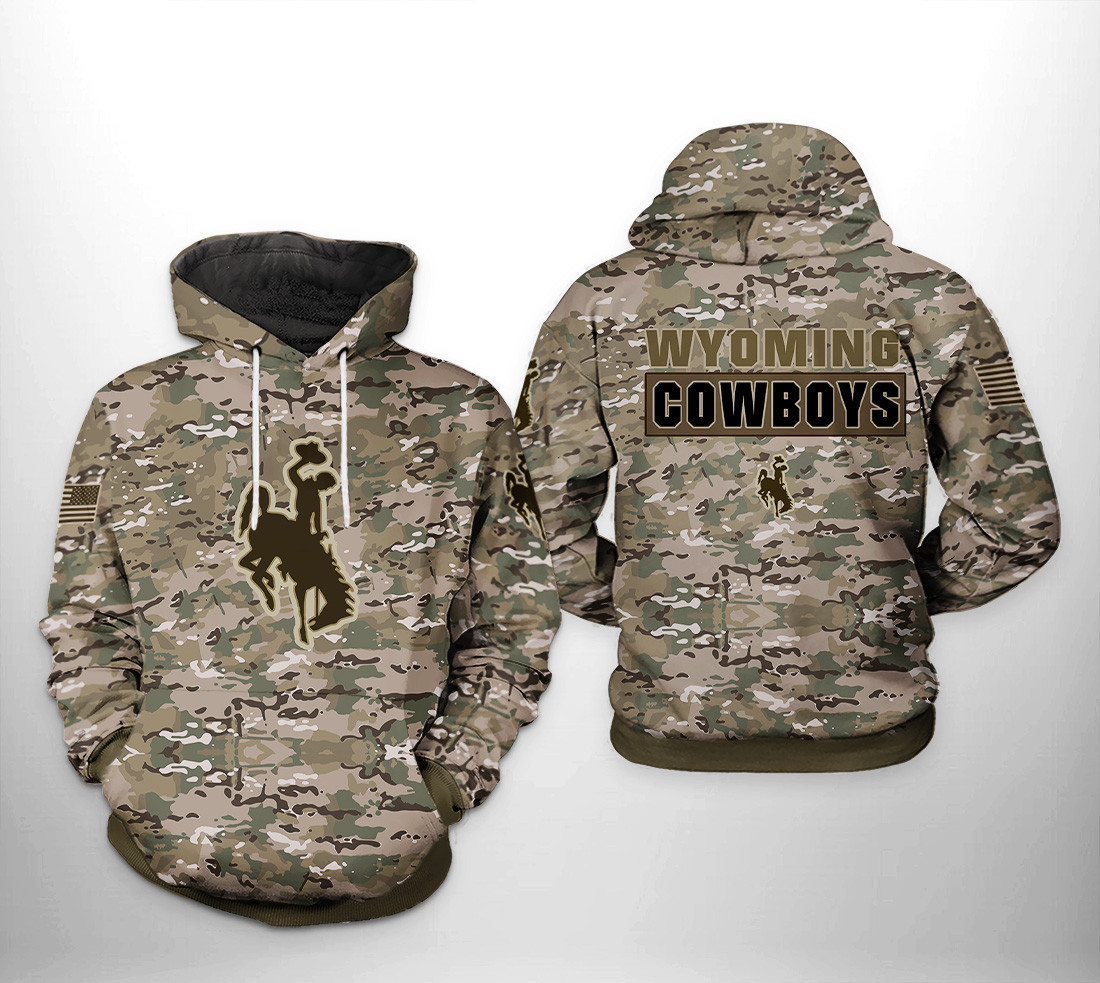 Wyoming Cowboys NCAA Camo Veteran Hoodie Zip Hoodie Gift For Sport Music Fans