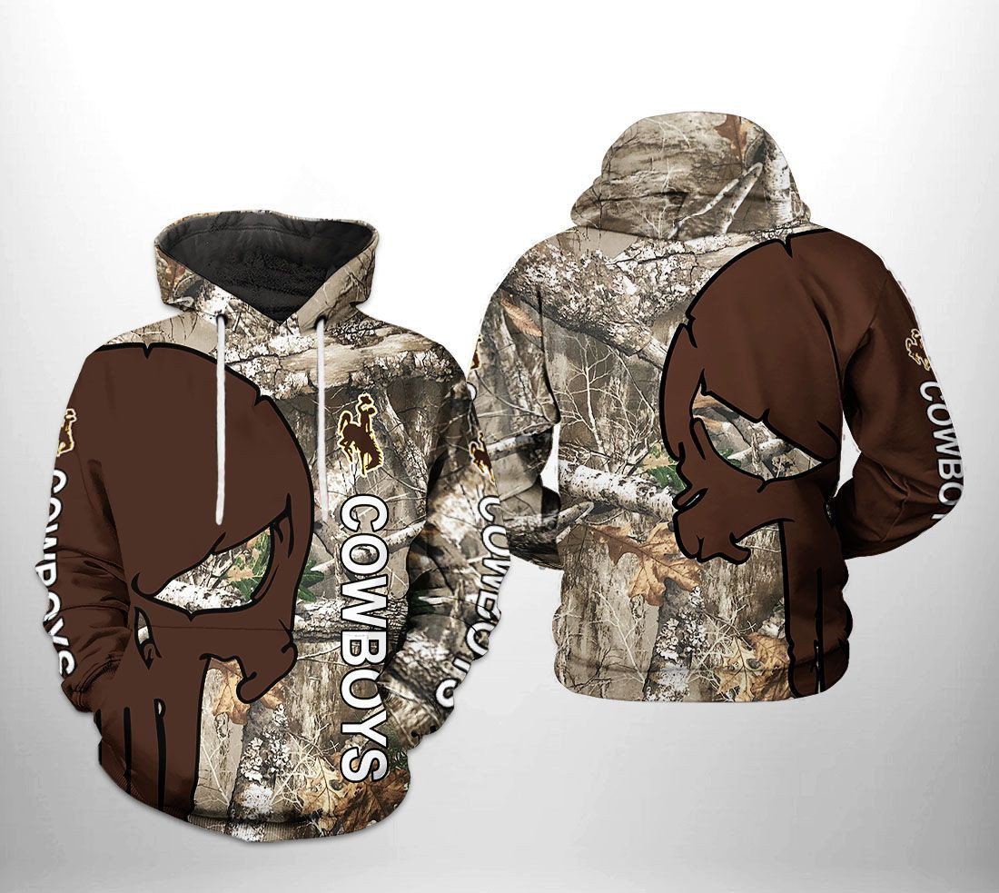Wyoming Cowboys NCAA Camo Veteran Hunting Hoodie  Zip Hoodie
