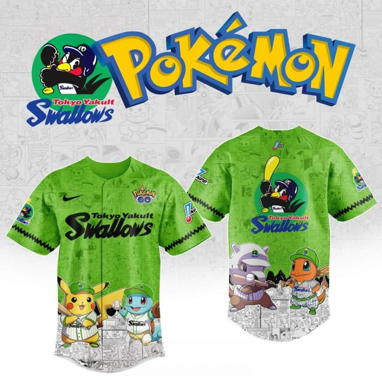 Yakult Swallows x Pokemon Baseball Jersey Good Gifts For Basketball Fans