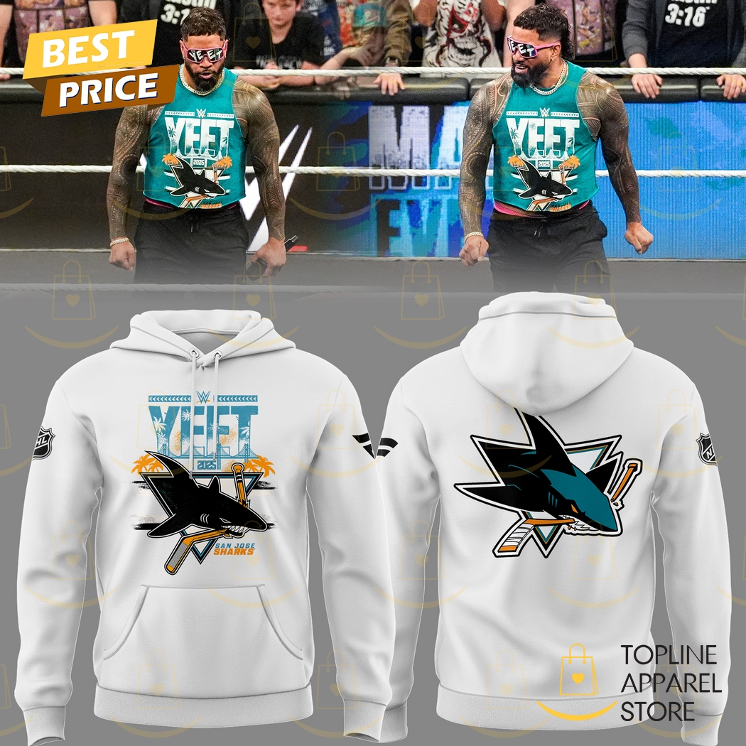 Yeet 2025 San Jose Sharks x WWE Hoodie - White